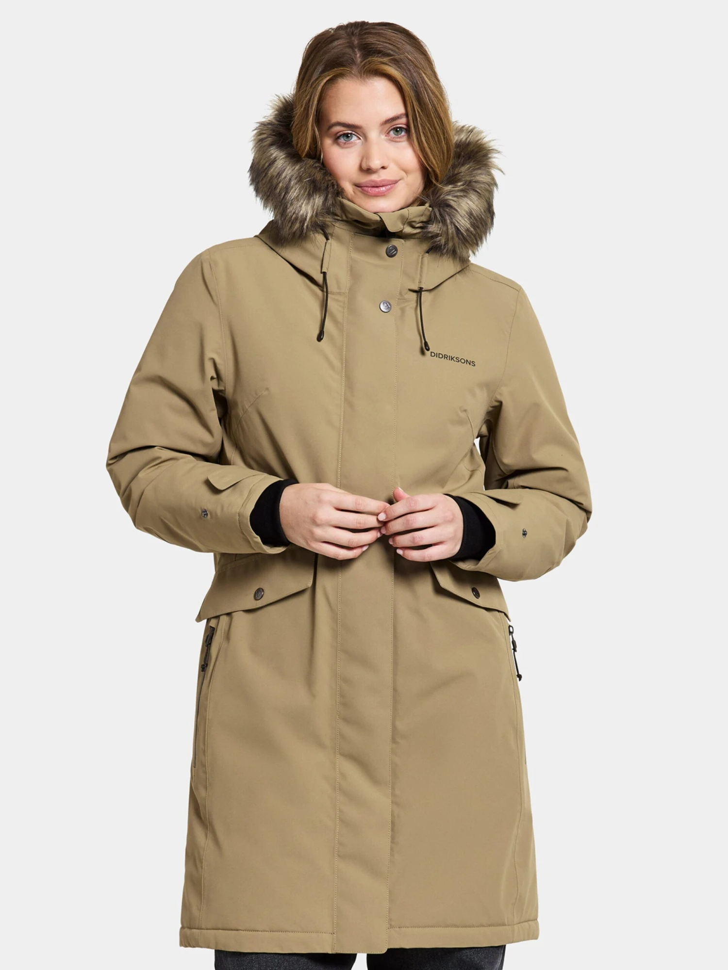DIDRIKSONS Vestes Thermiques Et En Doudoune Veste Outdoor ERIKA Femme Beige Foncé 5 DIDRIKSONS Vestes Thermiques Et En Doudoune Veste Outdoor ERIKA Femme Beige Foncé – Image 3
