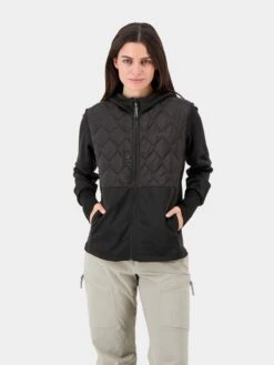 DIDRIKSONS Vestes Dextérieur Veste En Polaire JUNIS Femme Noir -Sportamore 45cf3a24bd334cb3f959006f009ba8df