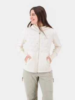 DIDRIKSONS Vestes Dextérieur Veste En Polaire JUNIS Femme Blanc -Sportamore 648b6b4538603a7bae1ffc7fe3a6fdad